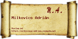 Milkovics Adrián névjegykártya