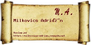Milkovics Adrián névjegykártya