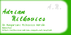 adrian milkovics business card