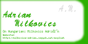 adrian milkovics business card